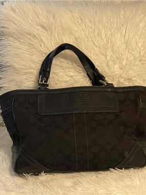 Coach Black Signature Canvas Satchel